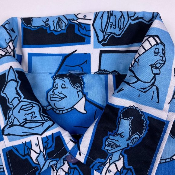 Vintage Fat Albert Platinum Fubu Shirt Mens XL All Over Print Button Front - Picture 4 of 12